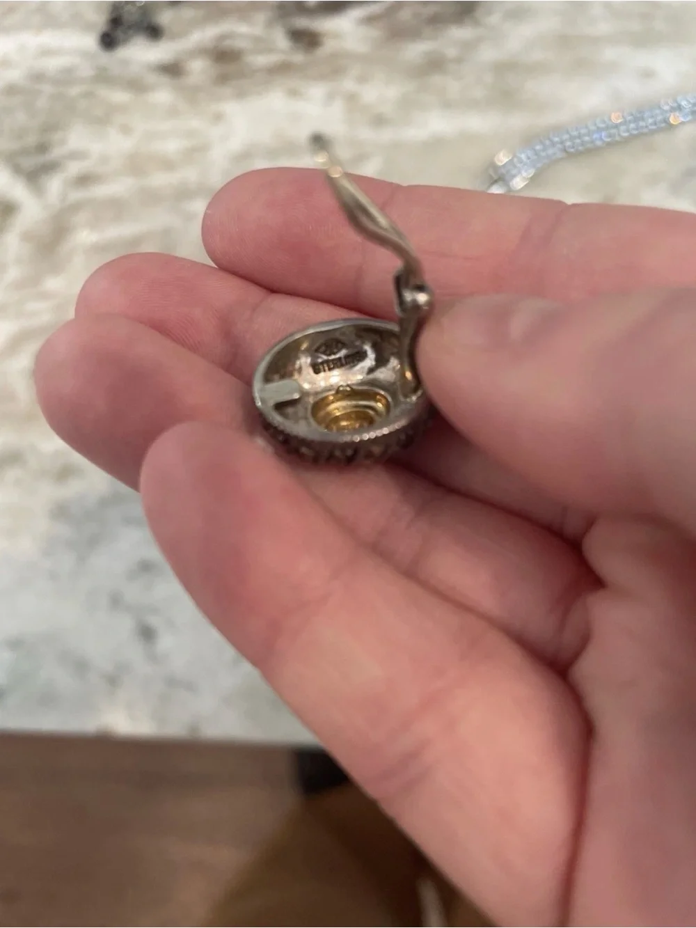 Judith Jack JJ Sterling Clip On Two Toned Earrings